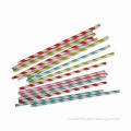 Biodegradable Colorful Striped Paper Drinking Straws, Popular Among Wedding Parties, Banquets